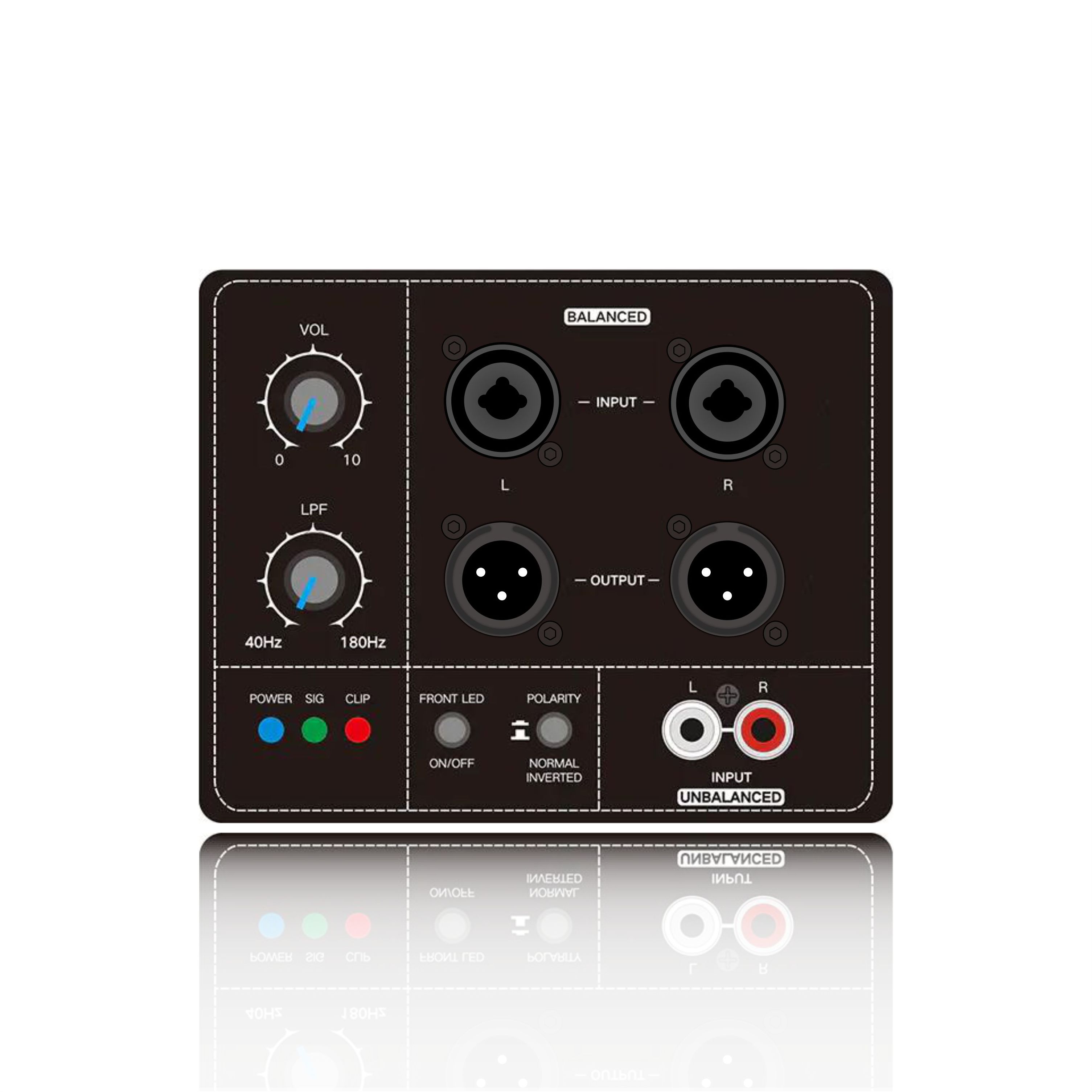 PL78SUB: Moduł funkcjonalny subwoofera z wejściem stereo, zbalansowanym i niezbalansowanym