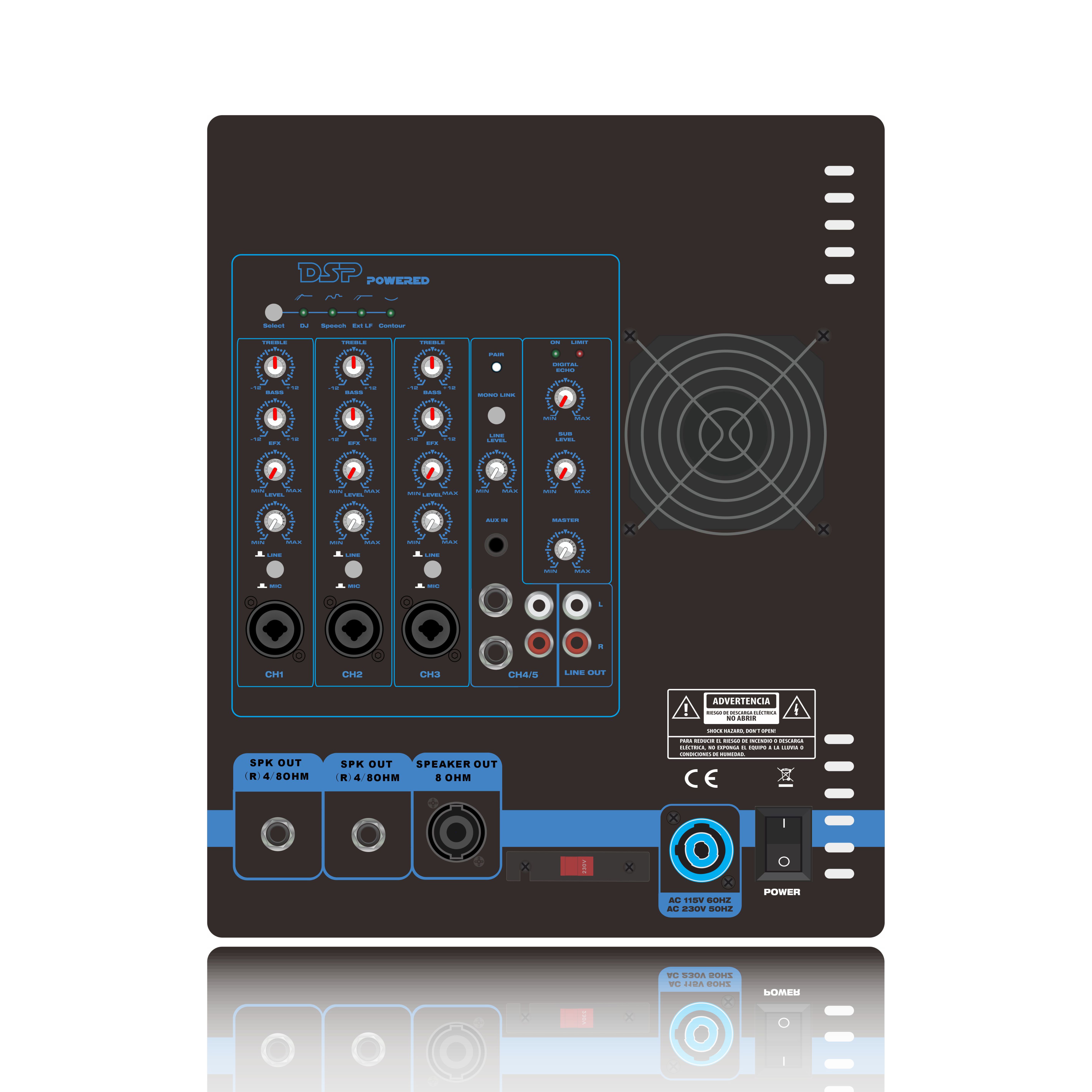 PL82DSP System głośników liniowych Wzmacniacz mocy 2.1-2.2