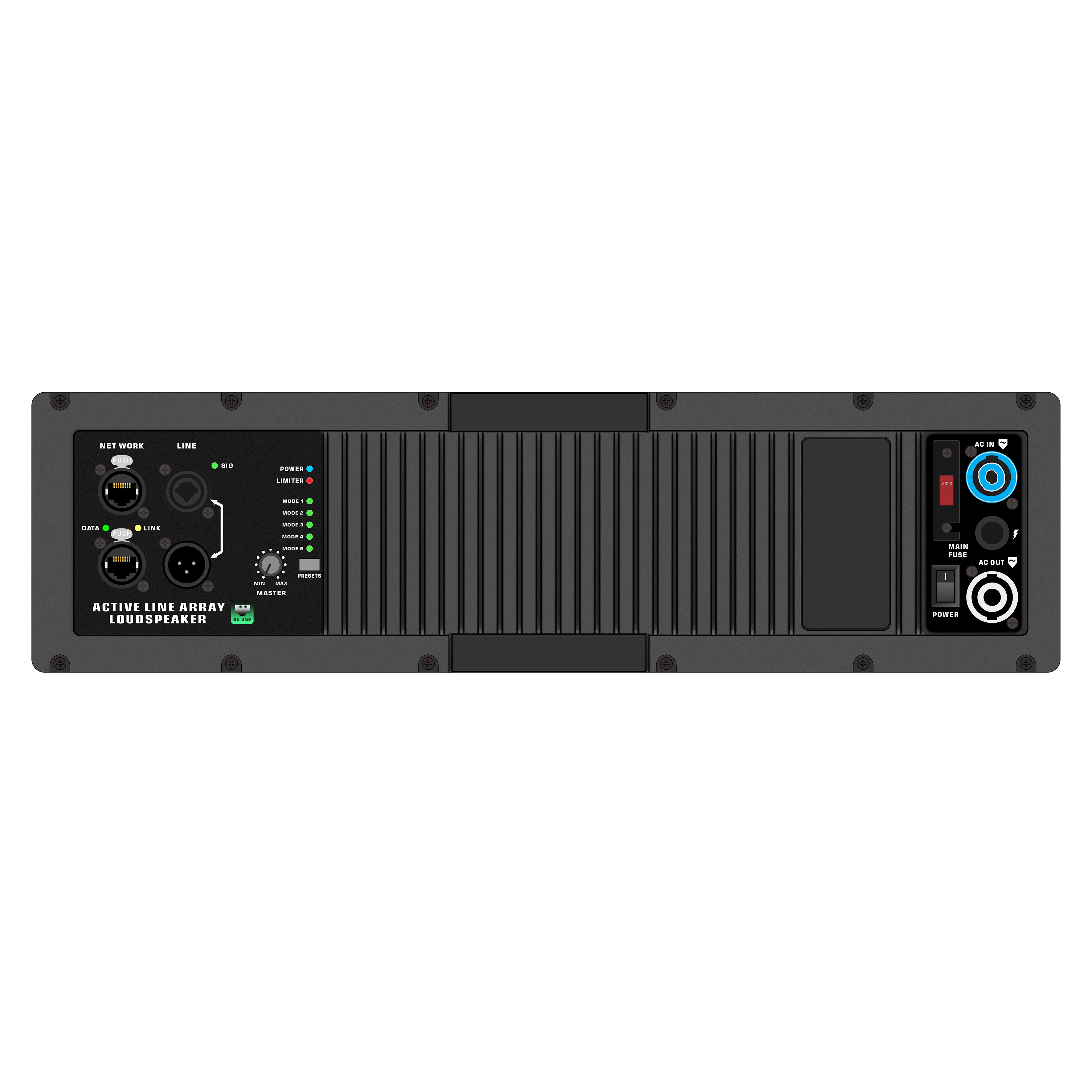 HG485-212 Aktywny wzmacniacz systemowy liniowy ze złączami RJ45